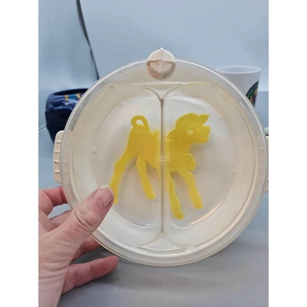 Vintage Serva- Tot Hot Water‎ Divided Baby Warming Feeding Dish Hot Plate 1950's